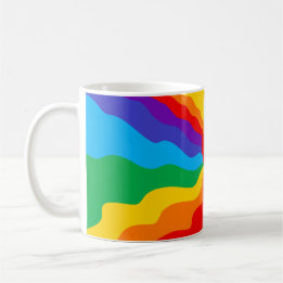 Tasse Abstraite Cœur Arc-en-Ciel Coulant