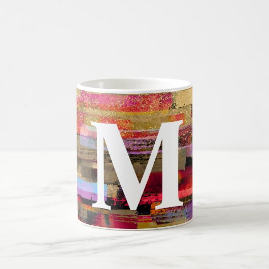 Tasse abstraite couleur monogramme (Centre)