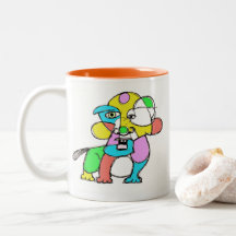 Tasse abstraite de chien d'art de Denis Gaston