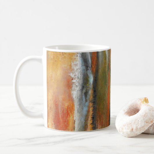 Tasse abstraite de couches de la terre (Avec donut)