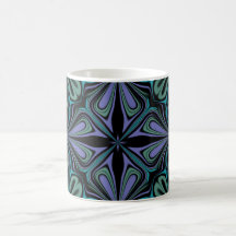 Tasse abstraite kaléidoscope violet sarcelle