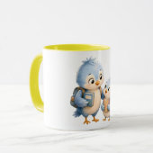 Tasse Accent Jaune Oiseaux Frères et Sœurs (Devant gauche)