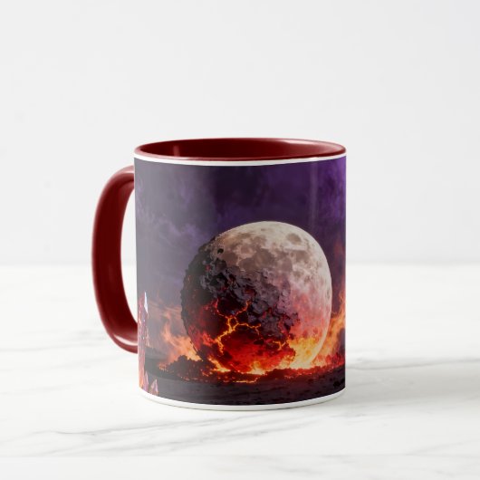 Tasse Accent Lune Brûlante Apocalyptique (Devant gauche)