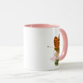 Tasse accentuelle florale papillon orange (Devant droit)