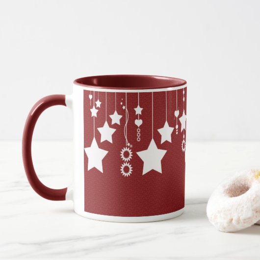 Tasse accrochante de Noël d'étoile (Avec donut)