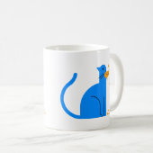 Tasse affamée du chat des femmes et de café de (Devant droit)