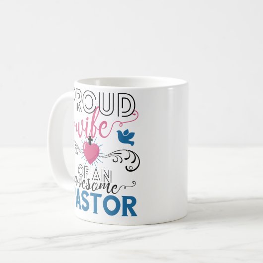Tasse affectueuse fière d'épouse de pasteur (Devant gauche)