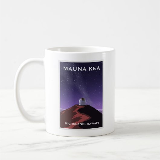 Tasse Affiche Rétro Ciel Étoilé Mauna Kea (Gauche)