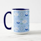 Tasse affirmations café bleu Mug (Gauche)