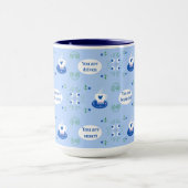 Tasse affirmations café bleu Mug (Centre)