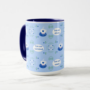 Tasse affirmations café bleu Mug