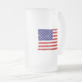 Tasse affligée en verre de drapeau américain (Devant droit)
