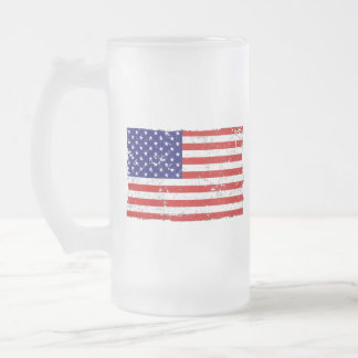 Tasse affligée en verre de drapeau américain