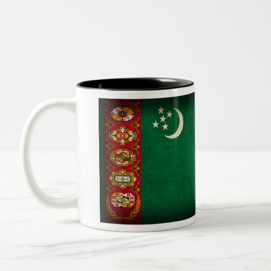 Tasse affligée par drapeau du Turkménistan (Gauche)