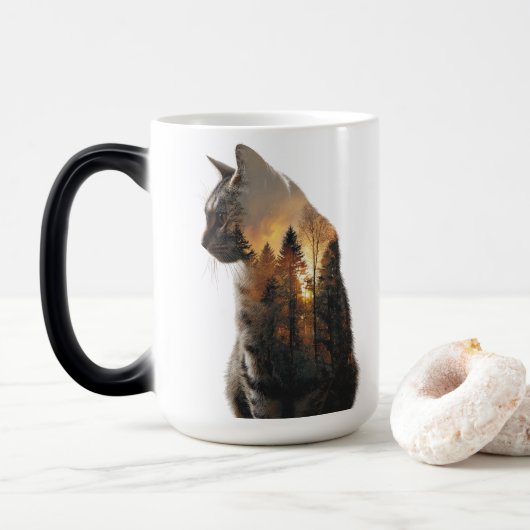 Tasse Âme de la Forêt – Chat à double exposition (Avec donut)
