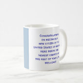 Tasse américaine de drapeau de citoyenneté (Devant droit)