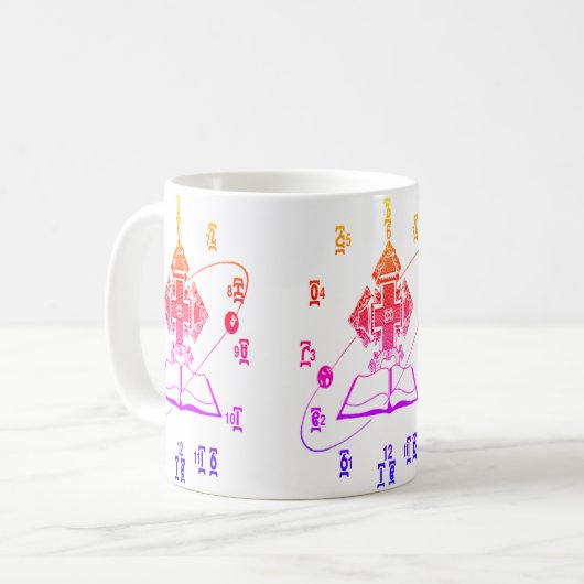 Tasse amharique de conception de montre de temps (Devant gauche)