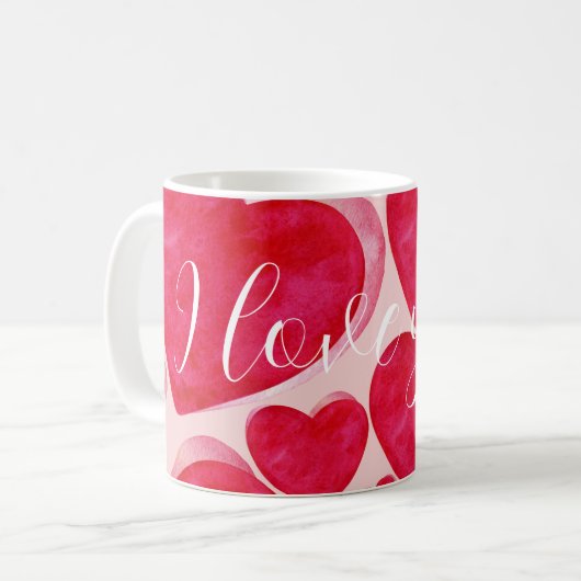 Tasse Amour Abstrait - Je t'aime écrit à la main (Devant gauche)