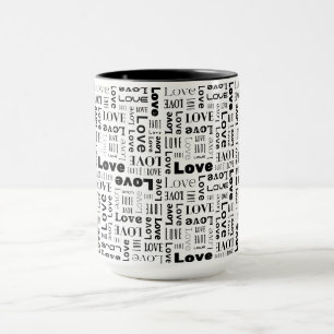 Tasse Amour Abstrait Noir et Blanc