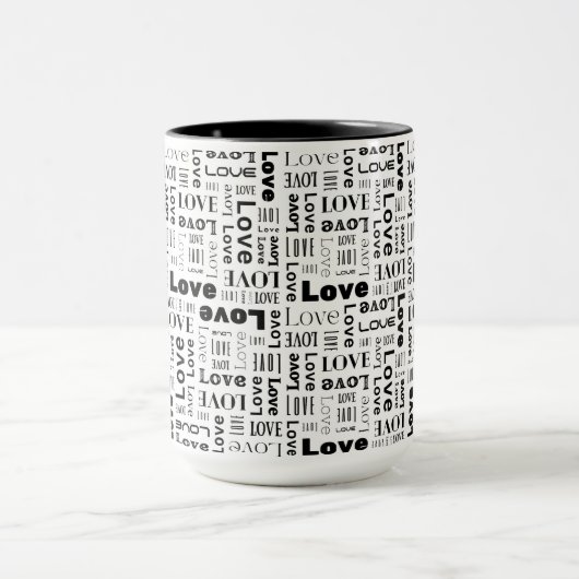 Tasse Amour Abstrait Noir et Blanc (Centre)