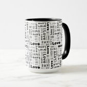Tasse Amour Abstrait Noir et Blanc (Devant droit)