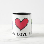 Tasse Amoureux de Teckels Paix Amour (Centre)