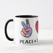 Tasse Amoureux de Teckels Paix Amour (Gauche)