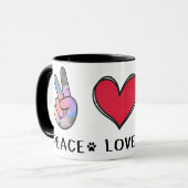 Tasse Amoureux de Teckels Paix Amour (Devant gauche)