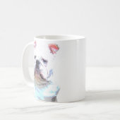 Tasse anglaise blanche du bouledogue 2 (Devant gauche)