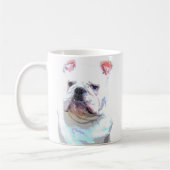 Tasse anglaise blanche du bouledogue 2 (Gauche)