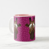 Tasse animale rose de motif de fourrure de visages (Devant gauche)