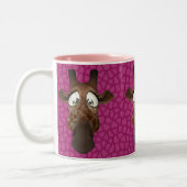 Tasse animale rose de motif de fourrure de visages (Gauche)