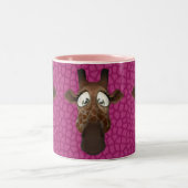 Tasse animale rose de motif de fourrure de visages (Centre)