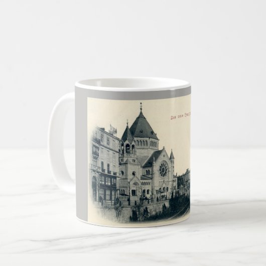Tasse antique de carte postale de synagogue de (Devant gauche)