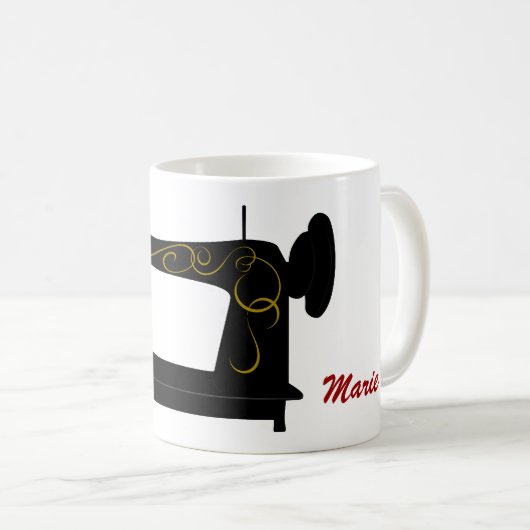 Tasse antique de machine à coudre (Devant droit)