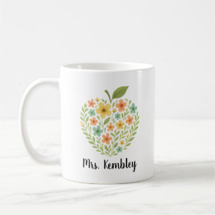 Tasse Apple Teacher personnalisée Fleurs Apple per