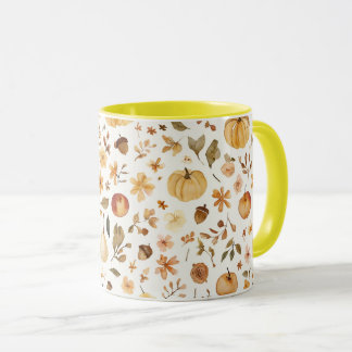 Tasse aquarelle cosy de récolte d'automne | Citrou