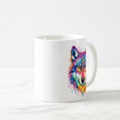 Tasse Aquarelle Holi Wolf - Bleu (Devant droit)