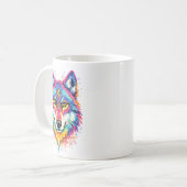 Tasse Aquarelle Holi Wolf - Bleu (Devant gauche)