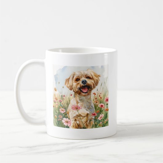 Tasse aquarelle maltaise (Gauche)
