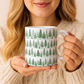 Tasse aquarelle pin forestier verdure botanique