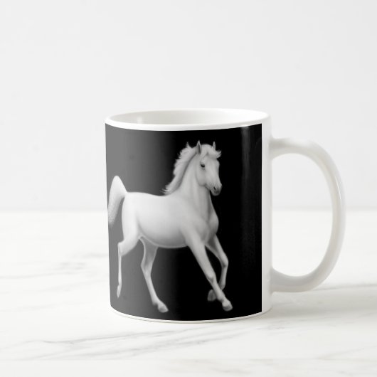 Tasse Arabe blanche de chevaux (Droite)