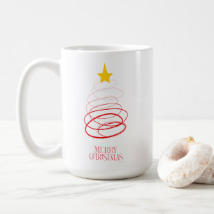Tasse Arbre de Noël Rouge Minimaliste – Joyeux Noë