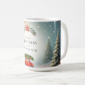 Tasse arbre de Noël vert et rouge 2025 (Devant droit)