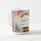 Tasse arbre de Noël vert et rouge 2025 (Devant gauche)