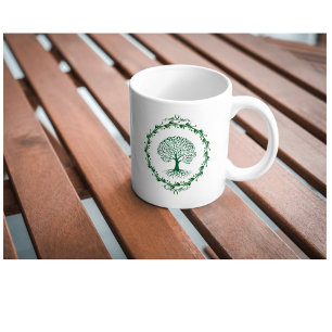 Tasse Arbre de Vie Vert Minimaliste