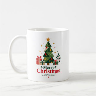 Tasse Arbre Géométrique de Noël Scandinave Joyeux