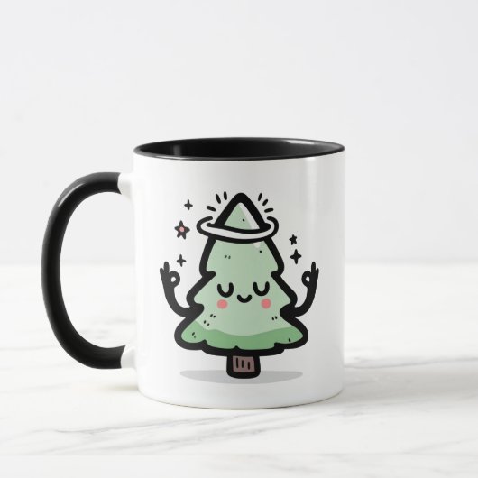 Tasse Arbre Saint – Joli Arbre de Noël Lévitant  (Gauche)