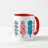 Tasse Arbres de Noël Abstraits Colorés (Devant droit)