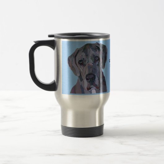 Tasse argentée de great dane Merle (Gauche)